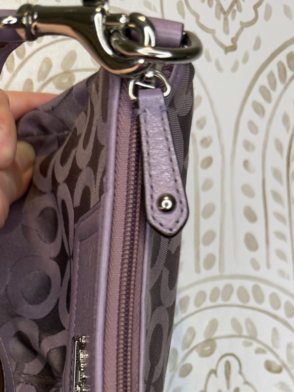 Coach Dark Purple/Lavender Small Shoulder Purse - Picture 10 of 14